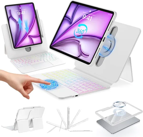 Vista 10 de Funda transparente con teclado para iPad A16 de 11ª/10ª generación Negro