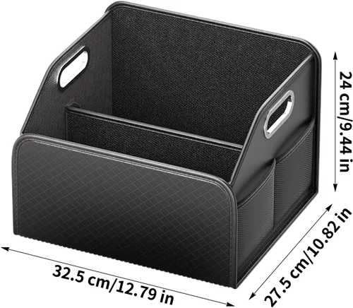 Vista 2 de Car Trunk Organizer, Large Capacity Multi-Compartment Folding Storage Box for SUV, RV, Sedan, Automotive Vehicle Interior, Cargo, Tools, Grocery
