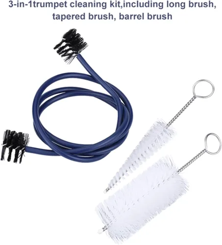 Vista 3 de Akozon Kit de limpieza de trompeta Cepillo de serpiente Cepillo de trompeta Cepillo de agujero de trompeta Limpieza de instrumentos Serpiente