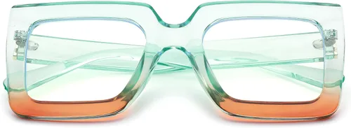 Vista 24 de Pro Acme Gafas de bloqueo de luz azul, marcos cuadrados grandes, anteojos falsos para mujer