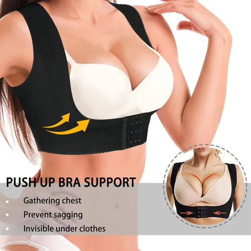 Vista 2 de BRABIC Faja moldeadora de pecho para mujer, parte superior de soporte de espalda, corrector de postura debajo de la ropa