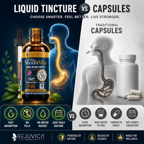 Vista 4 de Rejuvica Health MunoMax Gotas líquidas de apoyo inmunológico Equinácea, saúco, astrágalo, reishi y sello de oro Apoya la defensa inmune diaria
