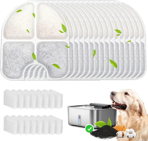 Vista 6 de FEELNEEDY - Paquete de 10 filtros de repuesto para dispensador de agua para perros de 3 galones/12 litros (FN-W13), juego de 5 meses