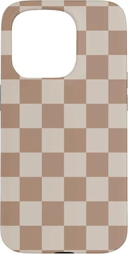 Vista 14 de Bonita funda Classic Dark Brown Checkered Big Checkerboard para iPhone 16