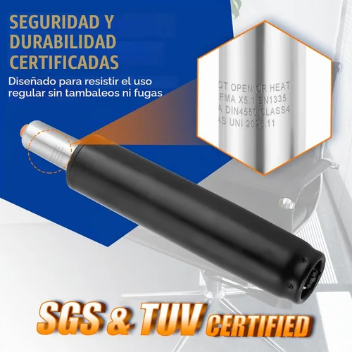 Vista 3 de MYFULLY Cilindro de elevación de gas para sillas de oficina Extensión de 5 pulgadas de largo Ajuste de carrera de cilindro de elevación