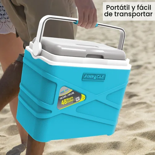 Vista 5 de Pinnacle Lonchera térmica térmica de 10 litros – Enfriador duro portátil para campamento/picnic – Coolbox se mantiene fresco durante 48 horas.