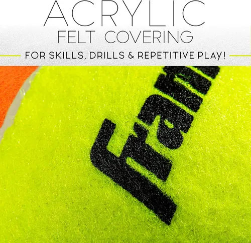 Vista 6 de Franklin Sports Pelotas de tenis para principiantes, sin presión, rebote bajo para principiantes, ideales para entrenamiento + práctica, paquete