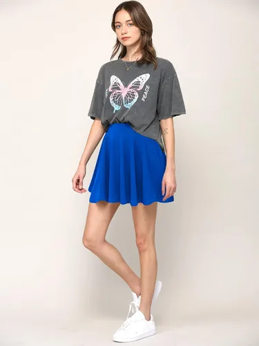 Vista 5 de Made By Johnny Minifalda plisada y elástica casual para mujer con pantalones cortos