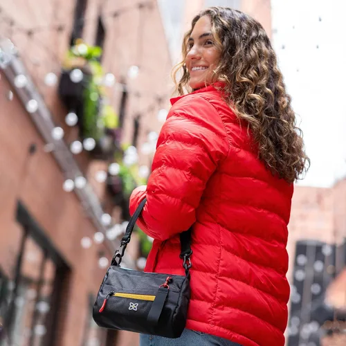 Vista 42 de Sherpani Skye - Bolso cruzado pequeño, de nailon, ligero, para mujer, con protección RFID