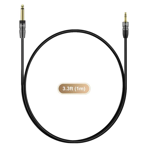 Vista 7 de J&D Cable de audio estéreo de 0.138 in a 0.250 in de 3.3 pies, cable de 1/8 a 1/4, cable TRS macho de 0.138 in a 1/4 macho de interconexión mono