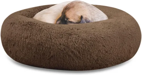 Vista 27 de SAVFOX Camas de felpa calmantes para perros, cama de perro dona para perros pequeños, medianos, grandes y extragrandes, cama cómoda para perros