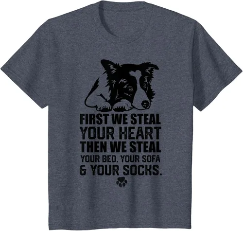 Vista 51 de Border Collie Steal Your Heart Steal Your Bed - Camiseta de sofá, Gris
