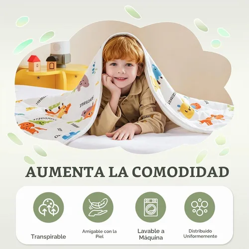 Vista 5 de Manta con peso – Manta pesada con patrón de animales de 7 libras – Manta transpirable tamaño pequeño (41 x 60 pulgadas, 7 libras)