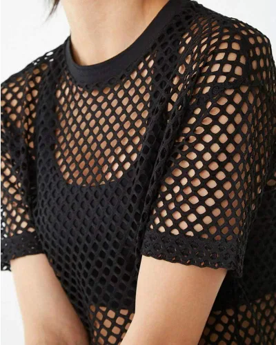 Vista 4 de CLOZ - Camiseta de malla para mujer