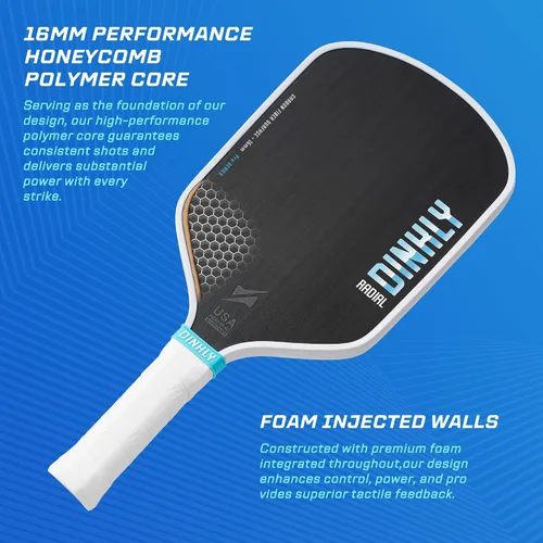 Vista 3 de Juego de 2/4 palas de pickleball - Raqueta de pickleball de grafito/fibra de vidrio aprobada por USAPA, 2 raquetas de pickleball, 4 pelotas y 1