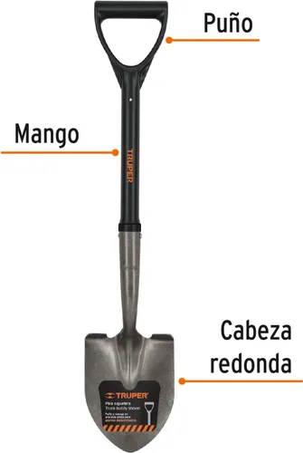Vista 2 de TRUPER TR-BY-F Punto Redondo Trunk Buddies, mango de fibra de vidrio