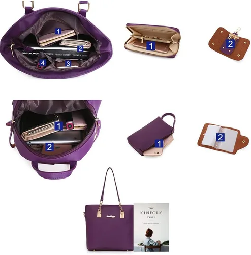 Vista 6 de Conjunto de 6 bolsas de hombro impermeables con asa superior para mujer