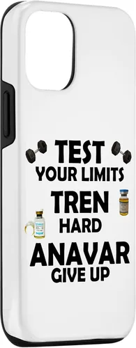 Vista 3 de iPhone 15 Funny Test Limits Tren Hard Never Give Up Gym Bodybuilding Case