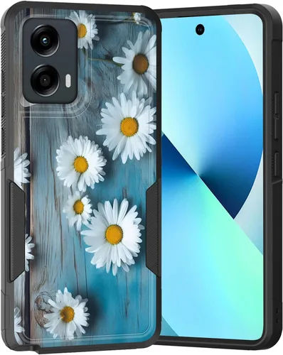 Vista 120 de para Moto G Play 4G 2024, funda de dos capas híbrida resistente y a prueba de golpes, PC duro + silicona suave protectora para Motorola Moto G Play
