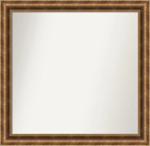 Vista 237 de Amanti Art Espejo de pared personalizado no biselado (25 x 25 pulgadas), marco de bronce acentuado, varios tamaños personalizados, espejo de baño
