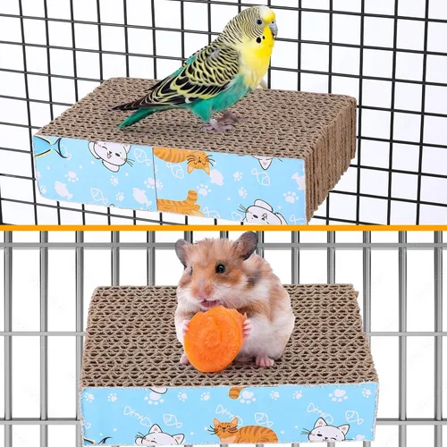 Vista 7 de 2 piezas de juguete para masticar pájaros, soporte de perca de loro, plataforma de molienda de patas, soporte de molienda para guacamayos