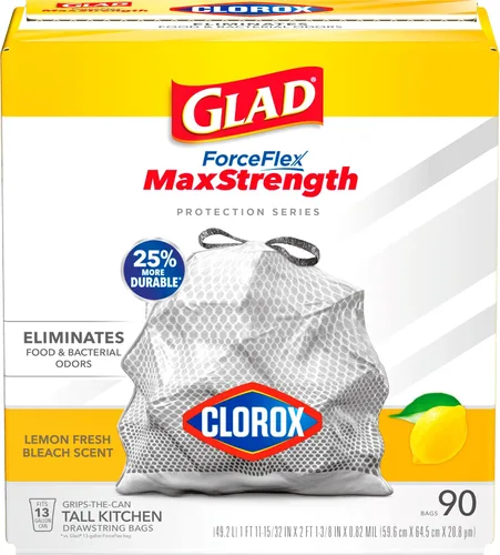 Vista 15 de Glad ForceFlex MaxStrength - Bolsas de basura para cocina, 13 galones, Bahama Bliss Febreze, 90 unidades (el paquete puede variar)