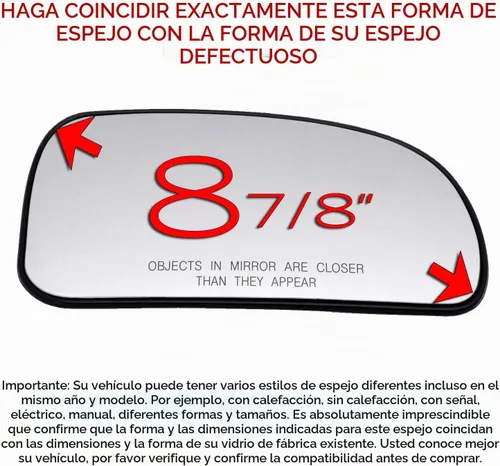 Vista 2 de Espejo lateral del pasajero para Chevy GMC Buick Oldsmobile Isuzu Saab