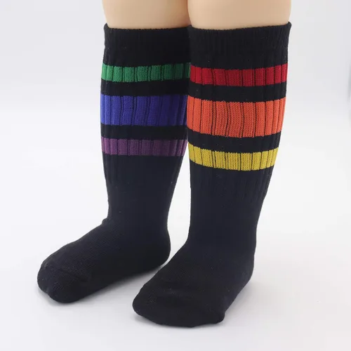 Vista 7 de Xiyadun Calcetines deportivos unisex de algodón para niños pequeños y niños pequeños (0-7 años), Arcoiris (Rainbow)
