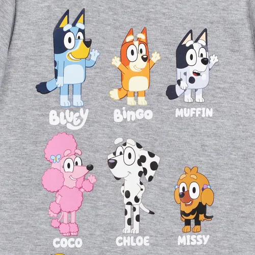 Vista 4 de Bluey Winton Snickers Honey Muffin Bandit Dad Chilli Mom Missy Chloe Coco Bingo Girls Paquete de 2 camisetas para niños pequeños a niños pequeños