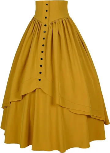 Vista 2 de Mingyuezai Falda victoriana medieval renacentista para mujer