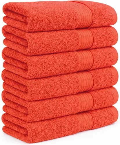Vista 60 de Ample Decor Toalla de mano de 18 x 28 pulgadas, paquete de 6, 600 GSM, 100% algodón, certificado Oeko Tex, suave, absorbente, gruesa, duradera Beige