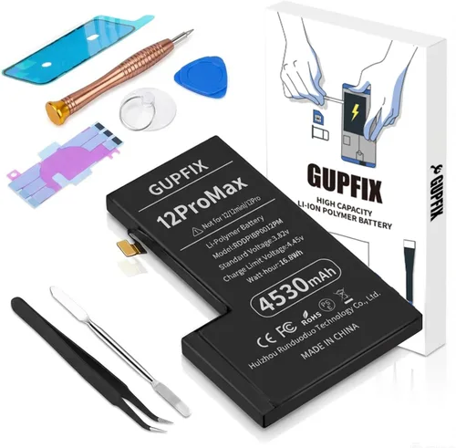 Vista 9 de Batería GUPFIX para iPhone 12/12Pro sin advertencia de pieza desconocida emergente No Unknown Part Info High Real Capacity Long Last Time Wireless