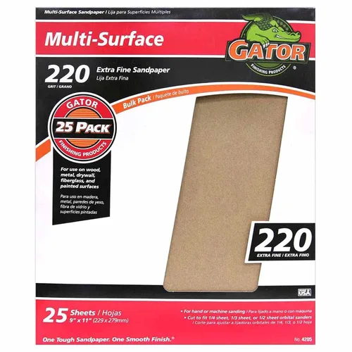 Vista 15 de Gator - Hojas de lijado multisuperficie de 9 x 11 pulgadas, grano 36, paquete de 25