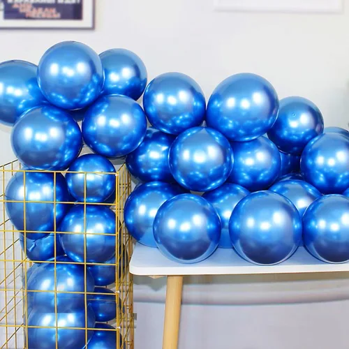 Vista 16 de 100 globos metálicos cromados negros de látex de 12 pulgadas, globos gruesos brillantes para decoración de fiestas