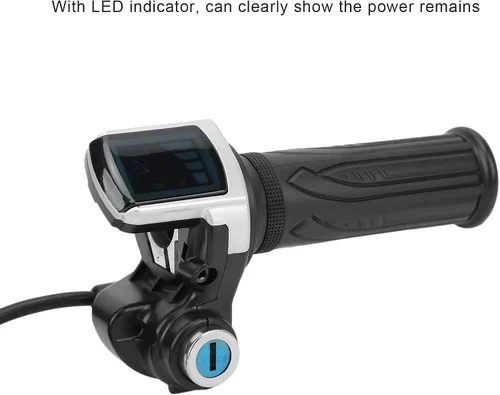 Vista 2 de KIMISS Acelerador eléctrico para bicicleta, agarre de acelerador eléctrico, 48 V, acelerador eléctrico de bicicleta con indicador LED, juego