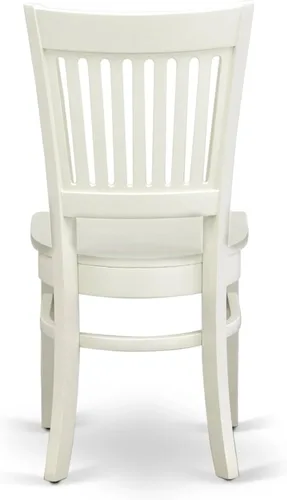 Vista 10 de East West Furniture AMVA5-LWH-W - Juego de mesa y sillas de cocina de 5 piezas, incluye una mesa de comedor redonda con pedestal y 4 sillas