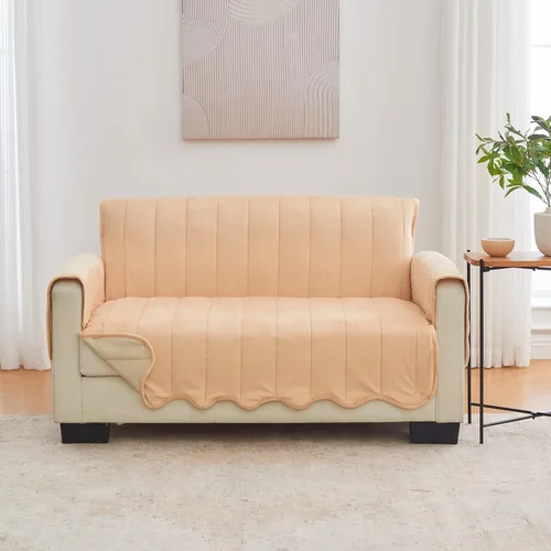 Vista 73 de Great Bay Home Funda reversible de retazos reclinable, lavable, protector de muebles con correas elásticas, perfecta para niños y mascotas, detalle