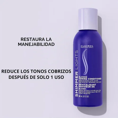 Vista 4 de Clairol Professional Shimmer Lights Purple Conditioner