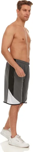 Vista 4 de Starting 5 Pantalones cortos de baloncesto para hombre con bolsillos, pantalones cortos de entrenamiento de gimnasio para hombre, paquete de 4