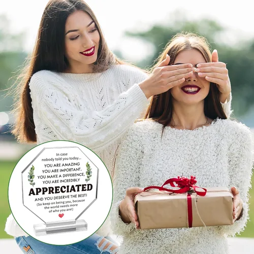 Vista 7 de Yopyame Regalo de acrílico de agradecimiento – Regalos de agradecimiento para mujeres, hombres y amigos, regalo de agradecimiento para compañero