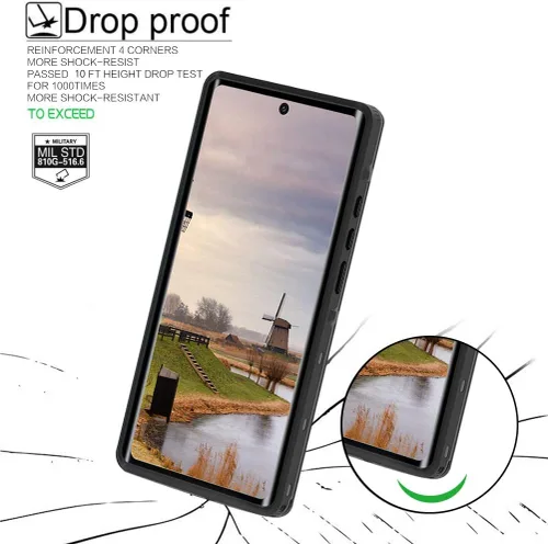Vista 3 de Compatible con Note 20 Ultra Funda impermeable, IP68 bajo el agua a prueba de suciedad, a prueba de golpes, protector de pantalla integrado