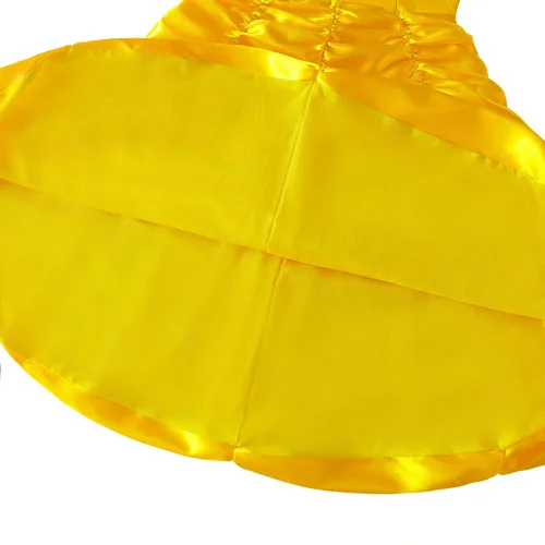 Vista 6 de knemmy Princess Dress Up Clothes Halloween Beauty and Beast Costume for Girl Cosplay Birthday Outfit Yellow