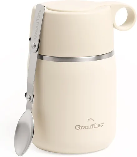 Vista 7 de GRANDTIES Tarro de comida aislado, recipiente térmico de acero inoxidable de boca ancha de 20 onzas sin BPA para alimentos calientes, con asa