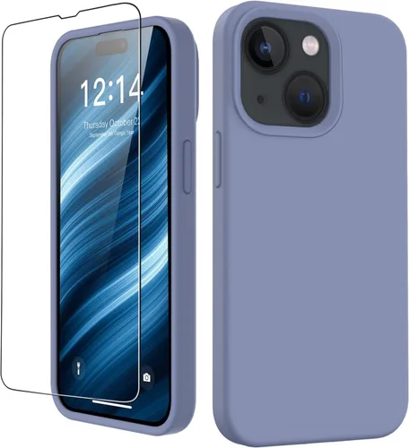 Vista 8 de FUNMIKO Funda compatible con iPhone 15 con protector de pantalla, silicona líquida suave y sedosa mejorada, diseñada a la moda para hombres, mujeres