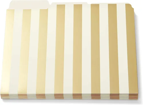 Vista 7 de Kate Spade New York Juego de 6 carpetas de archivos, organizadores de archivos tamaño carta, punto dorado