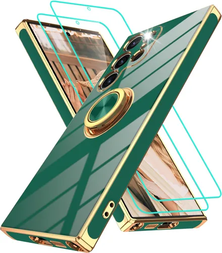 Vista 238 de Funda para Motorola Moto G 5G 2024: Funda Moto G Play 5G 2024 con 2 piezas de protectores de pantalla, soporte de anillo de rotación de 360°
