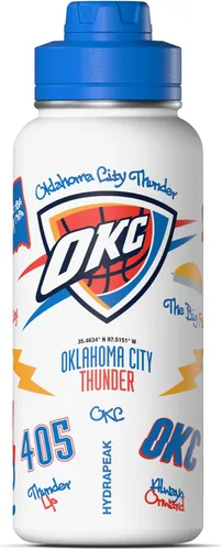 Vista 18 de Hydrapeak Botella de agua aislada de 32 onzas con licencia oficial de la NBA Boston Celtics, celebrando la ciudad de Boston, tapa de popote y asa