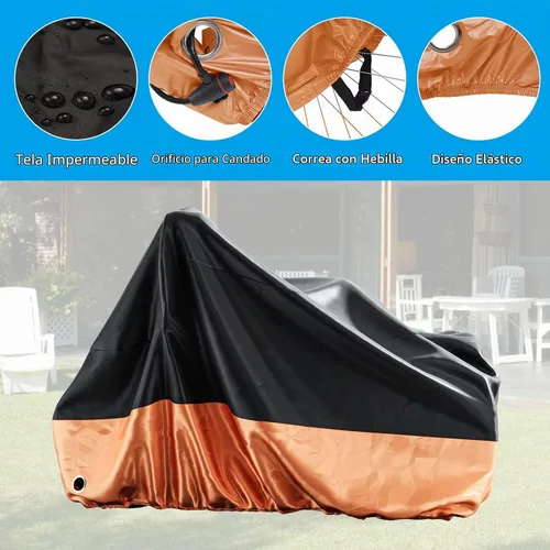 Vista 2 de MOPHOTO Funda de triciclo para adultos para almacenamiento al aire libre, cubierta impermeable para bicicleta para triciclos adultos, fundas Negro