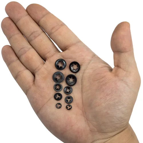 Vista 7 de OIIKI 200 arandelas de dientes internas, arandelas de bloqueo rápido, kit de sujetadores de clips de velocidad a presión, arandelas de acero de 65