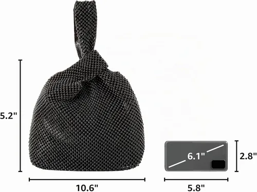 Vista 3 de Jessica McClintock Bolso de noche Logan Mesh Pouch para mujer Negro